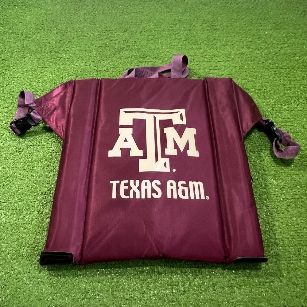 Texas A&M Stadium Seat Cushion Aggie Fold Up Bleacher Chair Back EUC